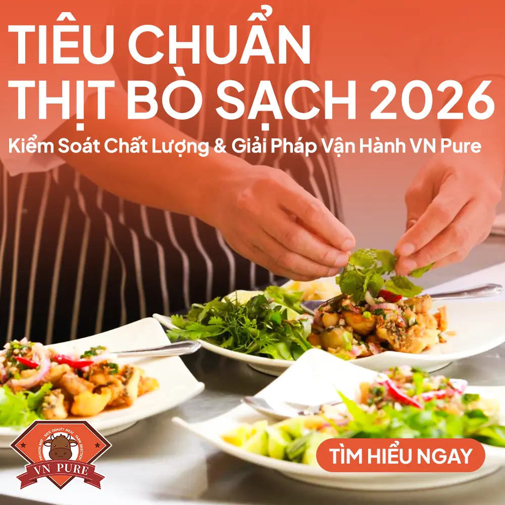 Tiêu Chuẩn Thịt Bò Sạch HORECA 2026: Kiểm Soát Chất Lượng & Giải Pháp Vận Hành VN Pure