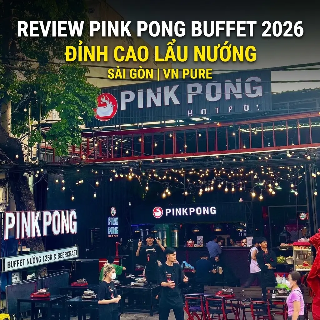 Review Pink Pong Buffet Sài Gòn 2026: Đỉnh Cao Lẩu Nướng & Giải Mã Bí Mật Vận Hành Horeca