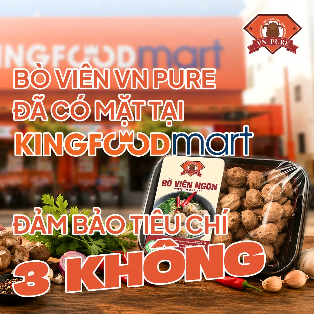 Bò Viên Ngon VN Pure Khay 200g: Đạt Tiêu Chí 3 KHÔNG & Giải Pháp Sỉ Bò Viên HORECA Giá Tốt TP.HCM 2026