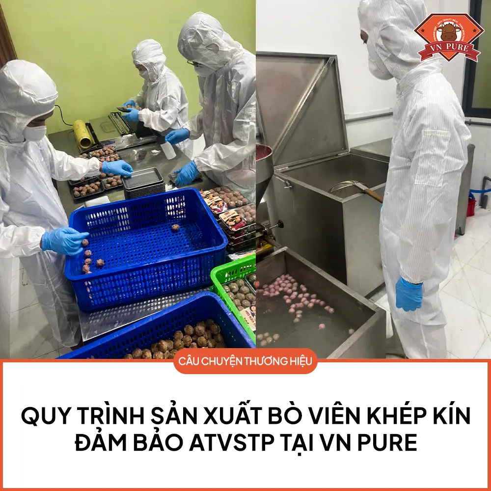 Quy Trình Sản Xuất Bò Viên Khép Kín Chuẩn 3 Không Tại TP.HCM | VN Pure